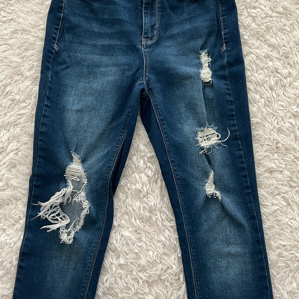 Mudd High Rise Jeggings Flex Stretch Denim Jeans Size 7 Skinny Distressed - Picture 7 of 12
